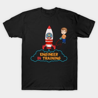 Engineer In Training Baby Shirt, Kids Engineer Space Rocket Tee Designs T-Shirt